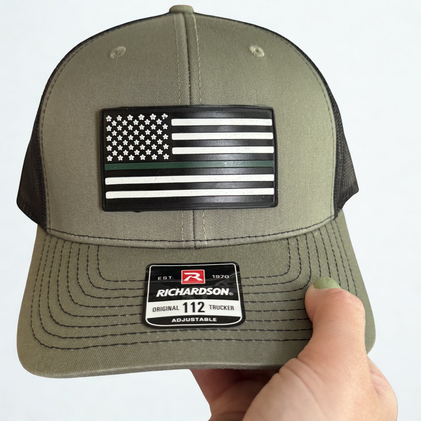 Thin Green Line hat on Richardson