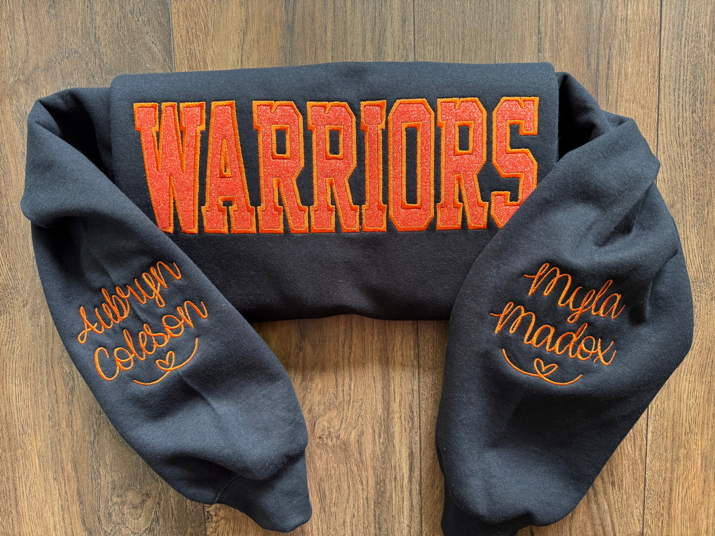 Warriors Glitter applique sweatshirt