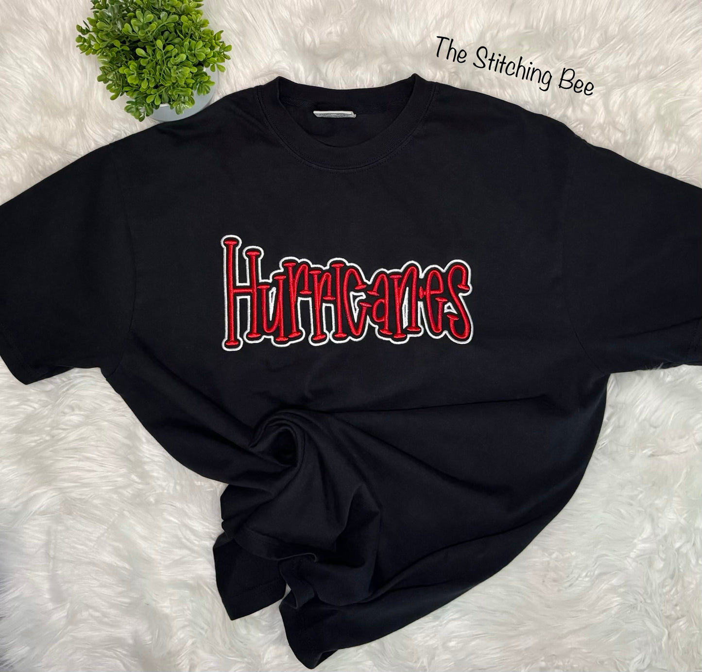 Hurricanes retro script puff with outline