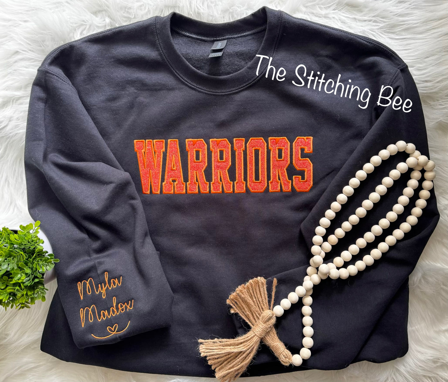 Warriors Glitter applique sweatshirt