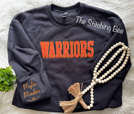 Warriors Glitter applique sweatshirt