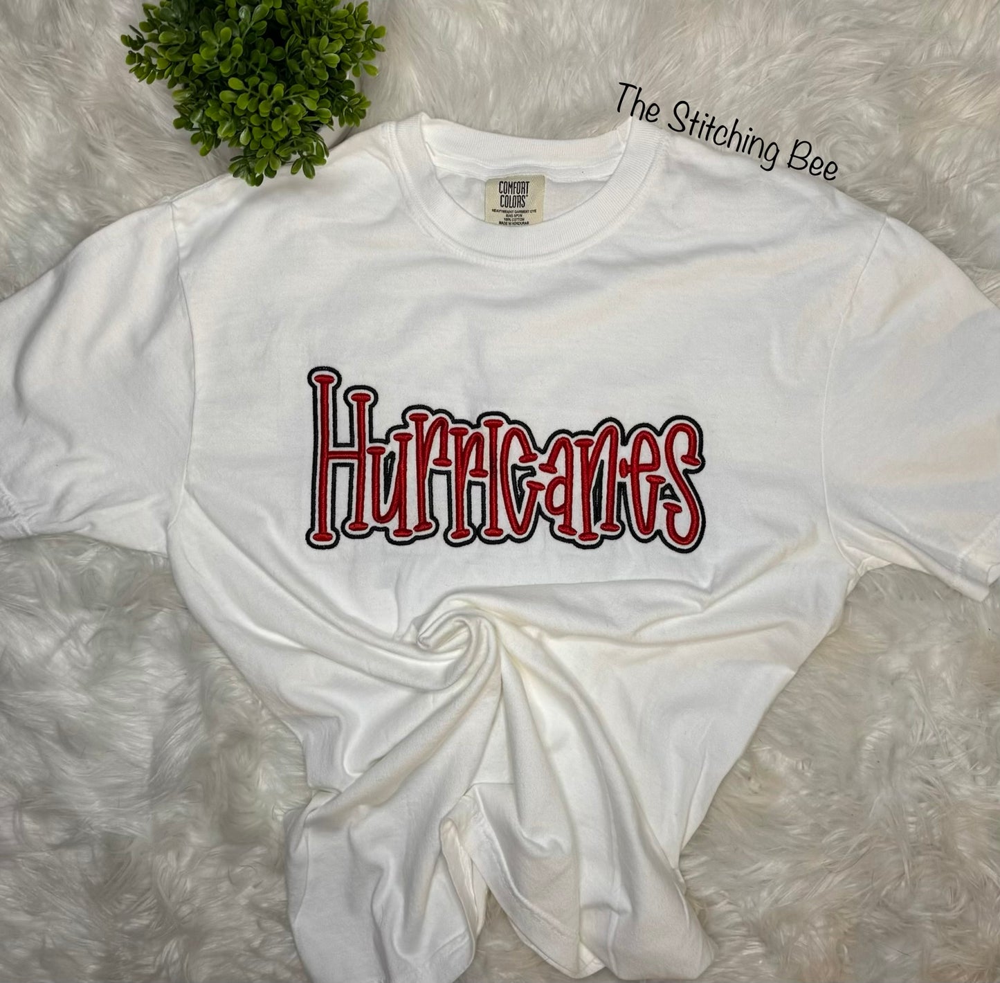 Hurricanes retro script puff with outline