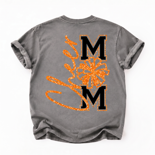 Warriors cheer mom tshirt🧡🖤