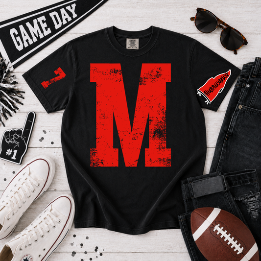 Personalized Marion Hurricanes distressed M❤️🖤