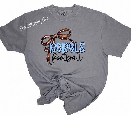 Patrick Henry Rebels football bow shirt