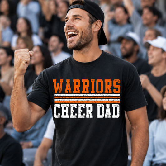 Chilhowie Warriors cheer dad shirt🧡🖤