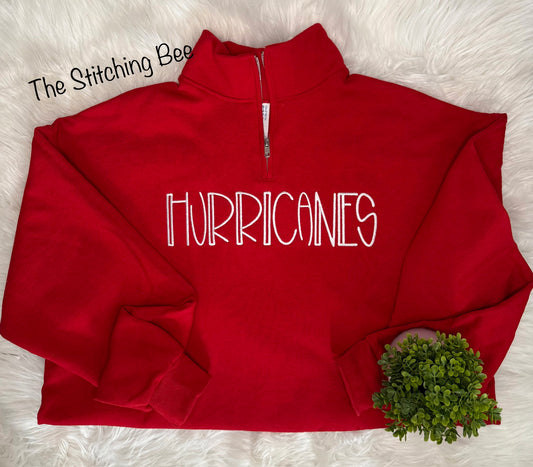 Hurricanes embroidered 1/4 zip pullover