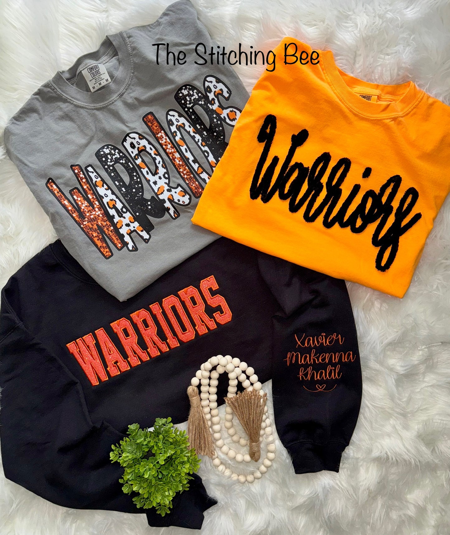 Warriors Glitter applique sweatshirt