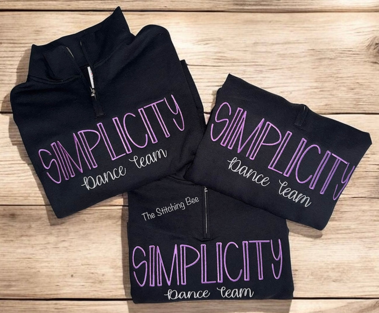 Simplicity dance team black quarter zip