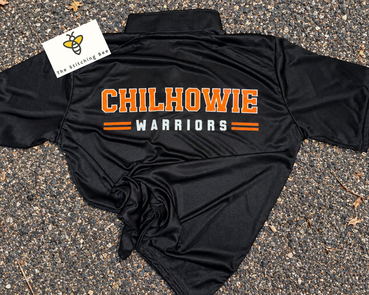 Performance material short sleeve Warriors 1/4 zip