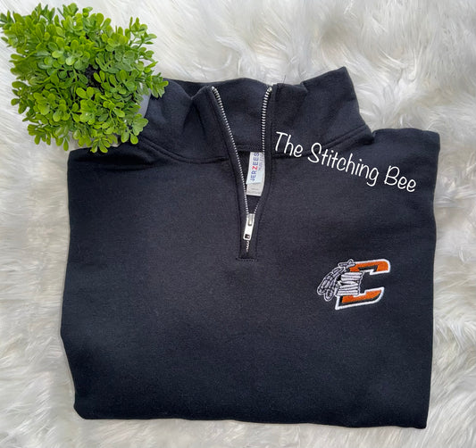Quarter zip with Chilhowie logo