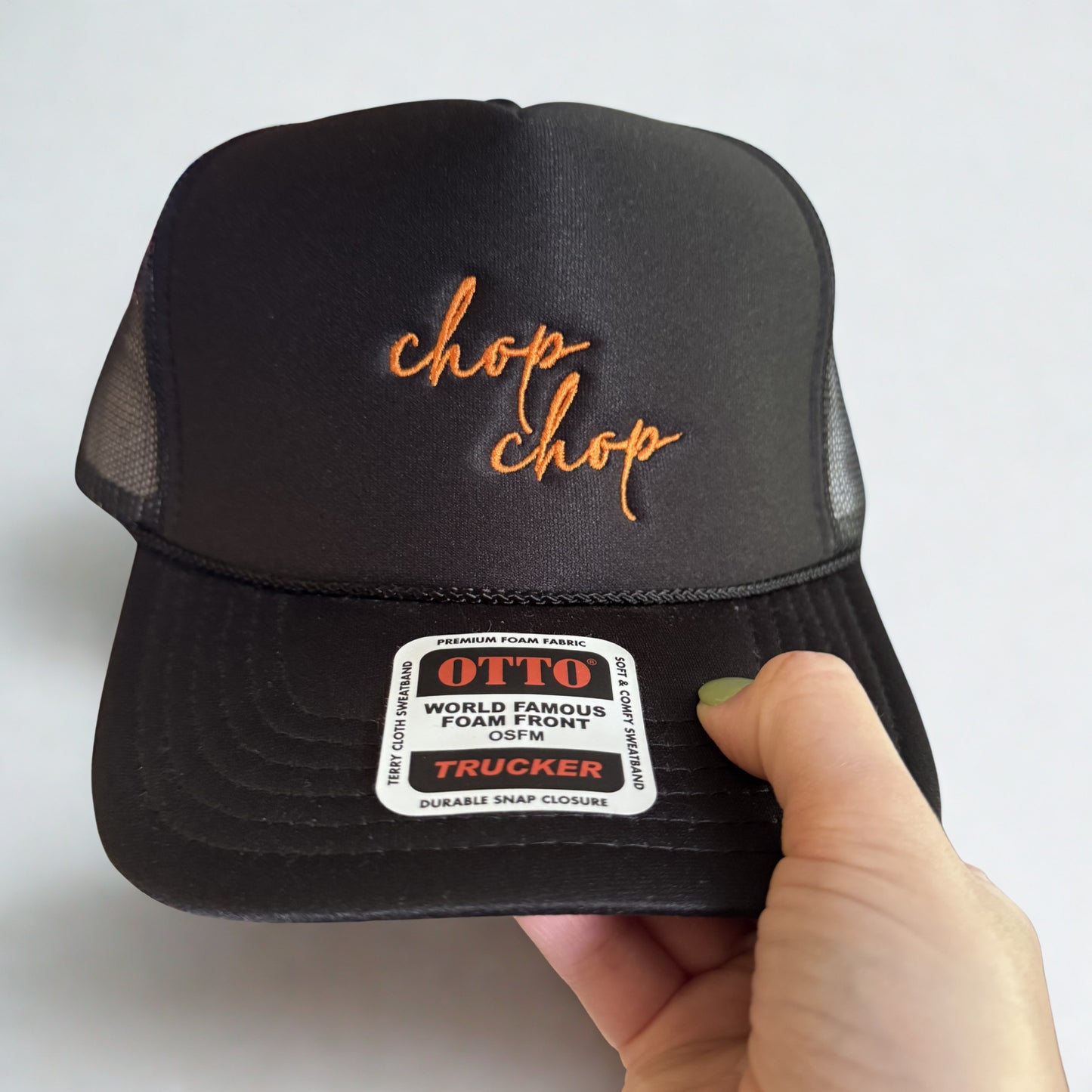 Chop Chop embroidered on Otto