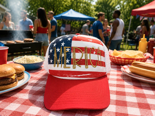 ‘Merica gold on flag hat