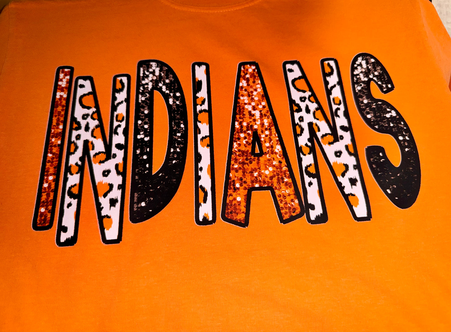 Indians spirit faux sequin tshirt