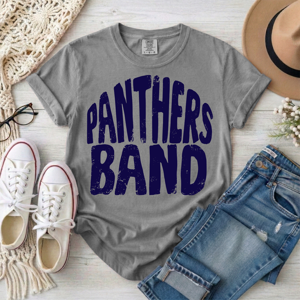Panthers band tees on Comfort Colors