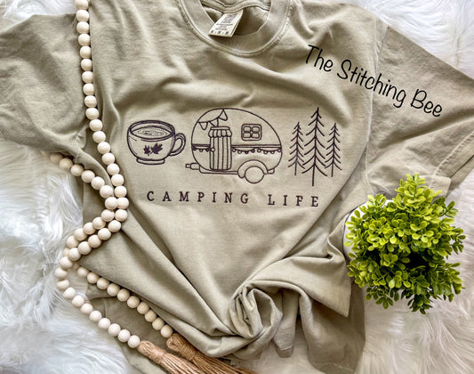 Camping Life embroidered t-shirt